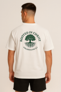Christian apparel/ Rooted In Christ/ Colossians 2:7