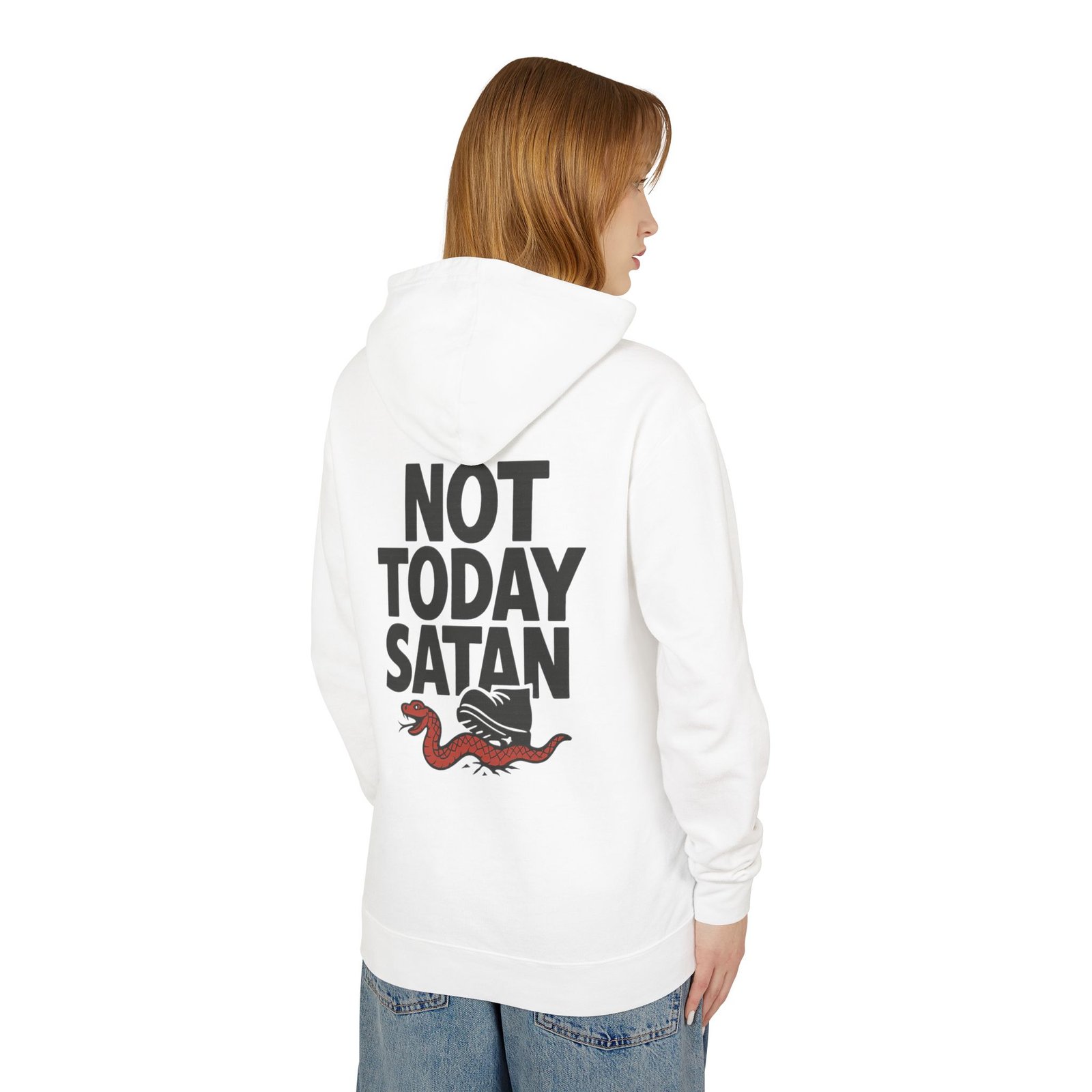 Not Today Satan Hoodie — Graphic Hooded Sweatshirt with Retro Snake Design - Image 4