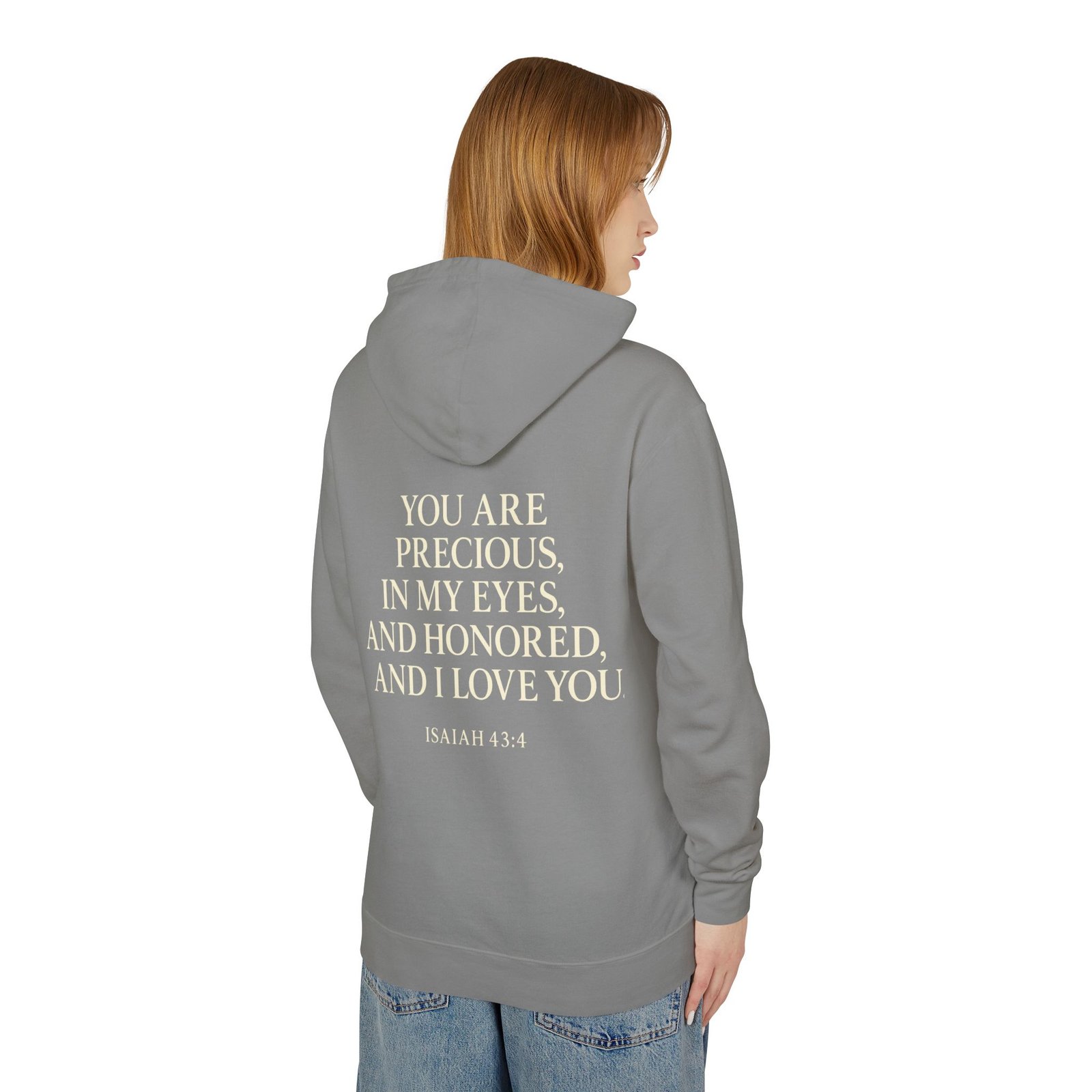 Isaiah 43:4 Lightweight Hooded Sweatshirt - Image 12