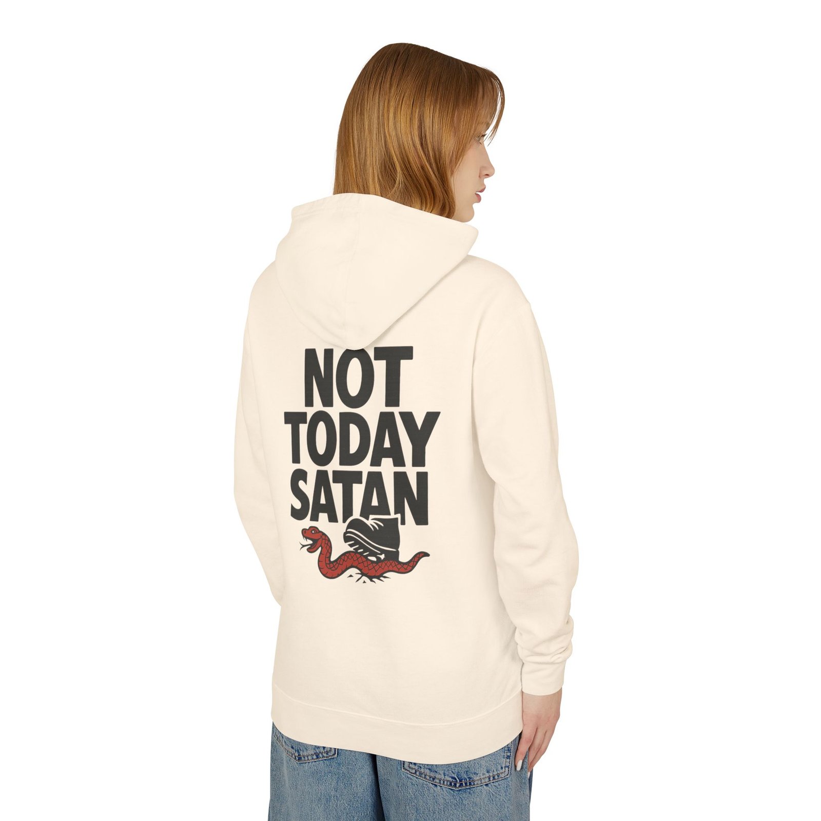 Not Today Satan Hoodie — Graphic Hooded Sweatshirt with Retro Snake Design - Image 13
