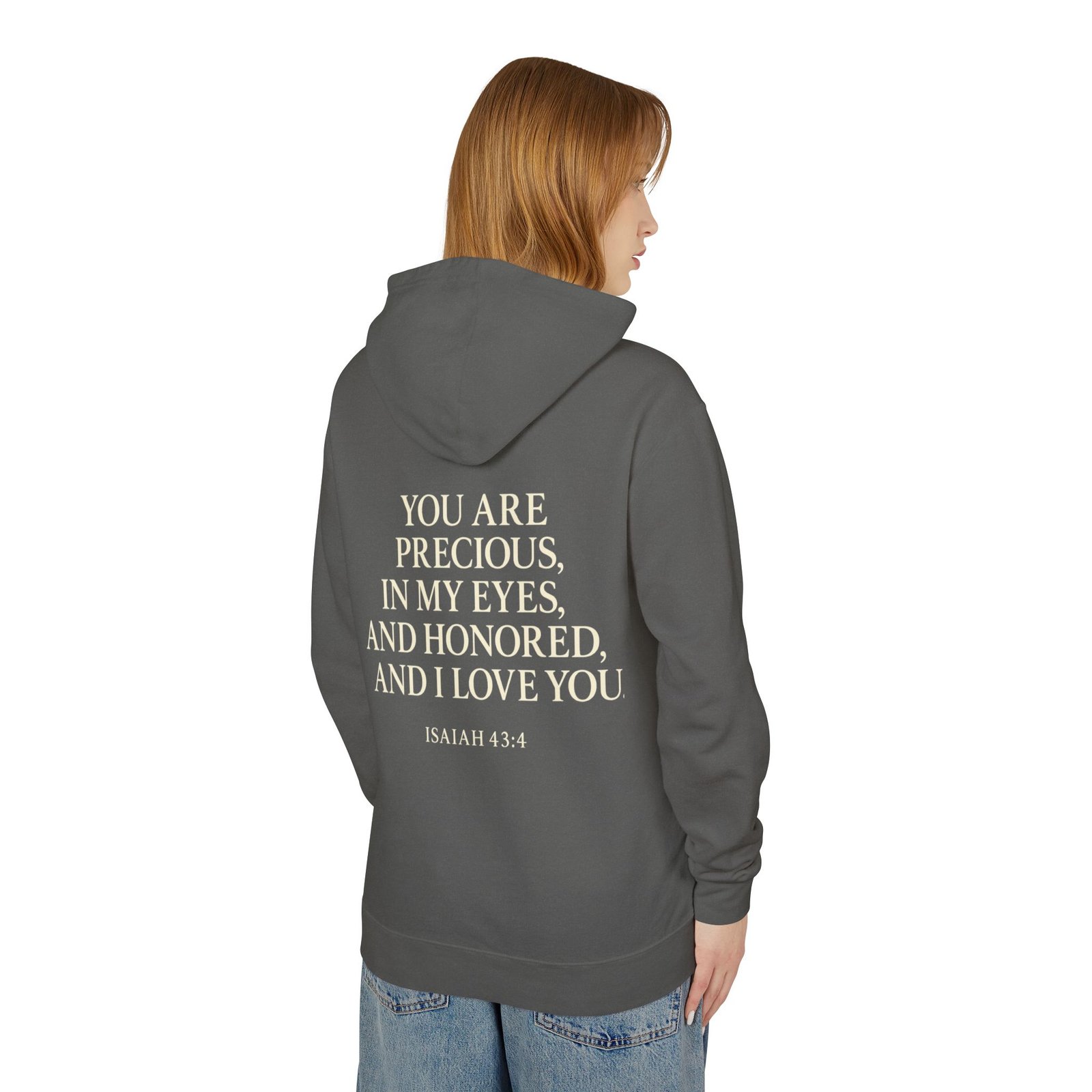 Isaiah 43:4 Lightweight Hooded Sweatshirt - Image 8