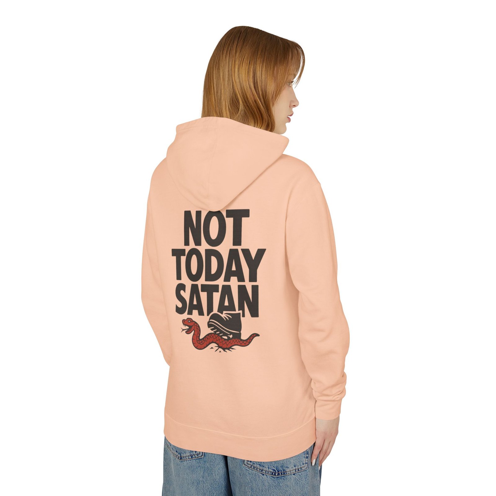 Not Today Satan Hoodie — Graphic Hooded Sweatshirt with Retro Snake Design - Image 16