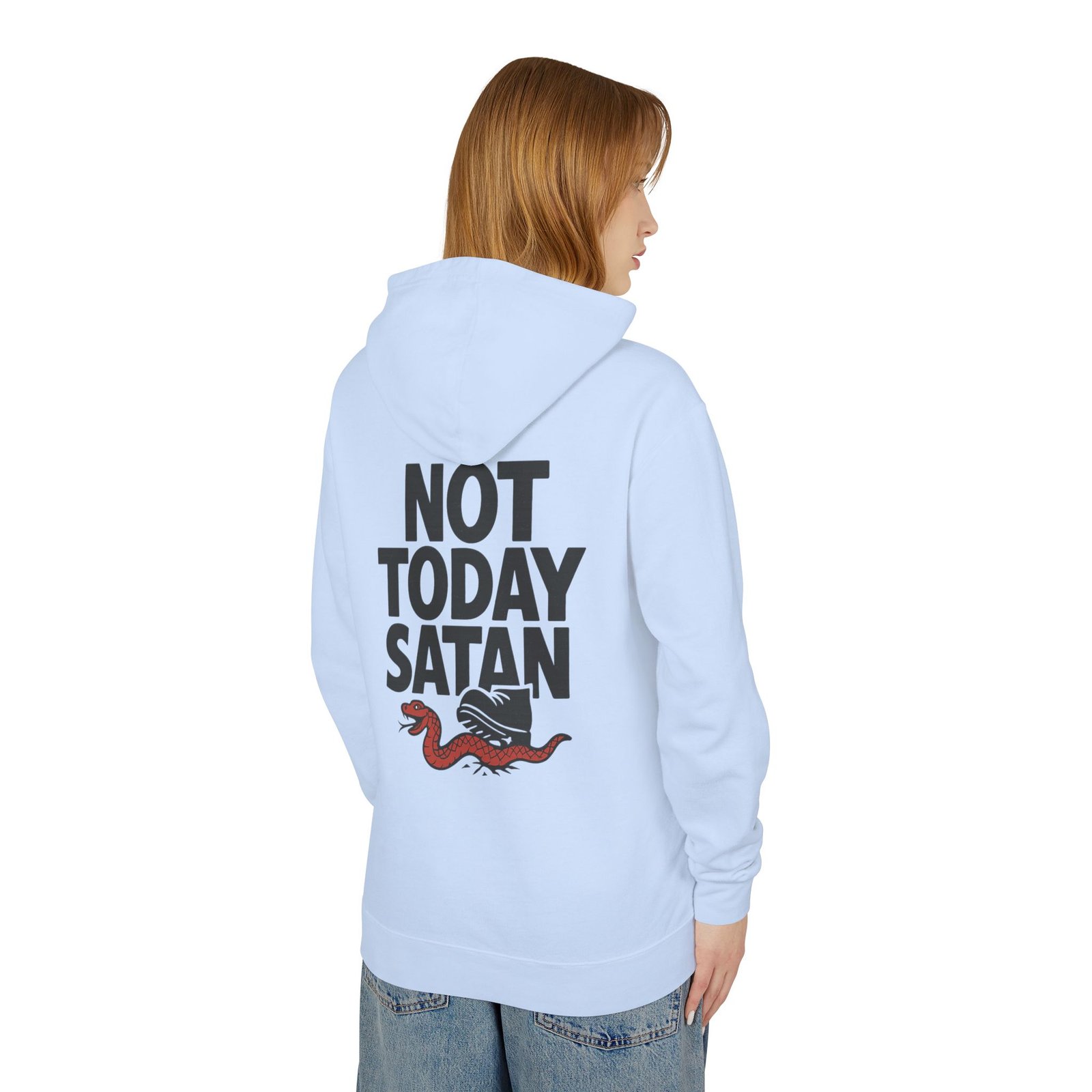 Not Today Satan Hoodie — Graphic Hooded Sweatshirt with Retro Snake Design - Image 11