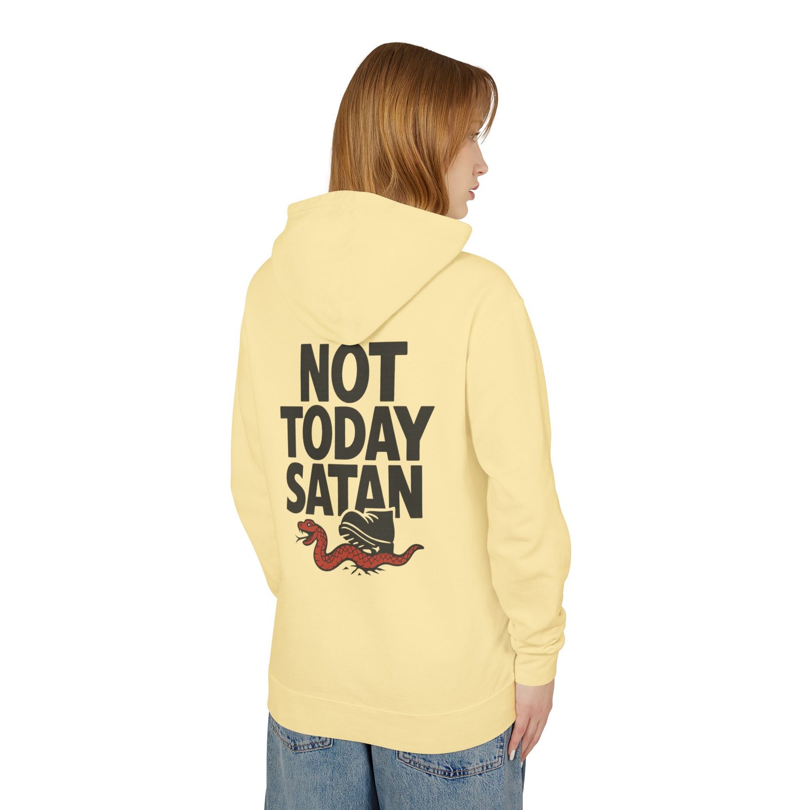 Not Today Satan Hoodie — Graphic Hooded Sweatshirt with Retro Snake Design - Image 24