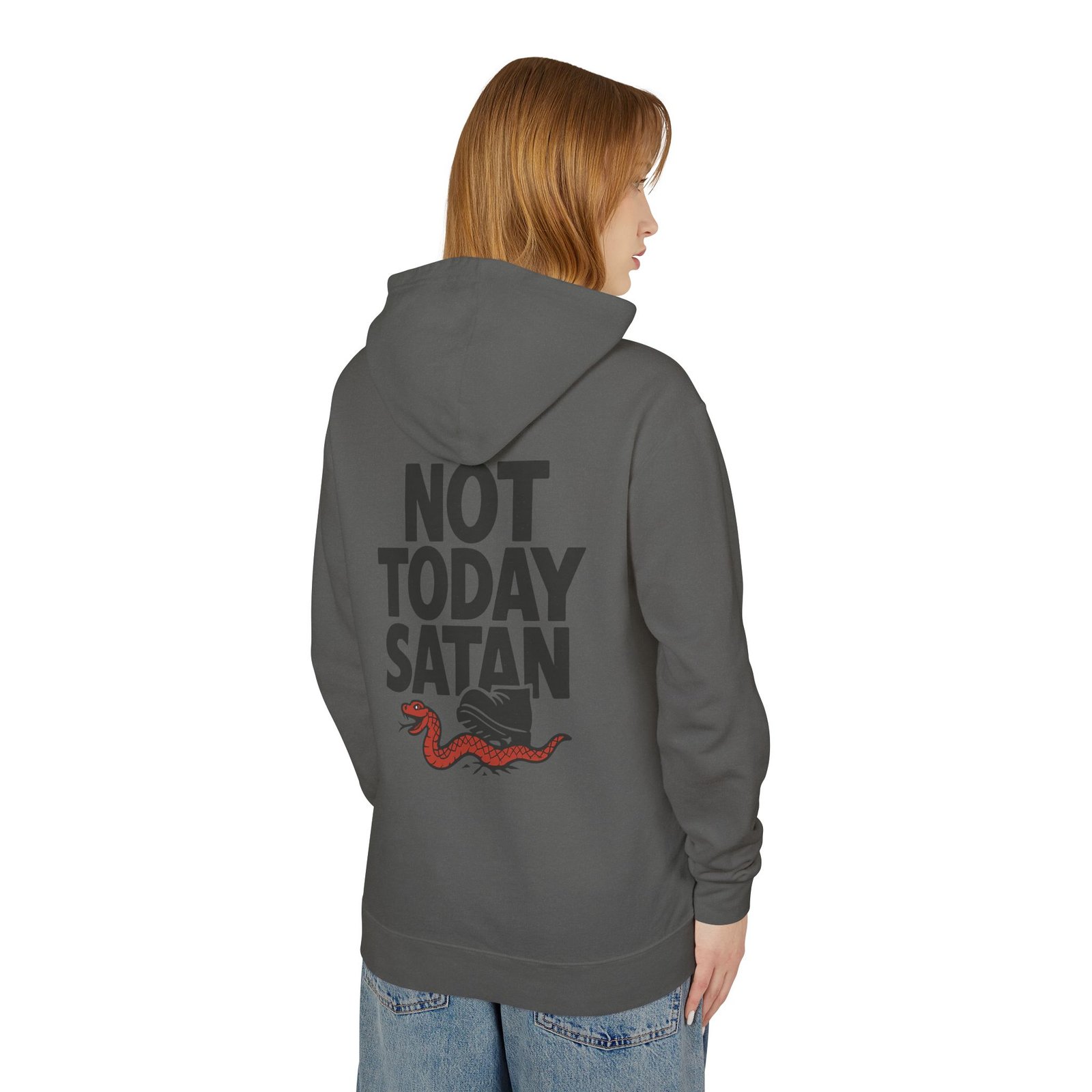Not Today Satan Hoodie — Graphic Hooded Sweatshirt with Retro Snake Design - Image 20