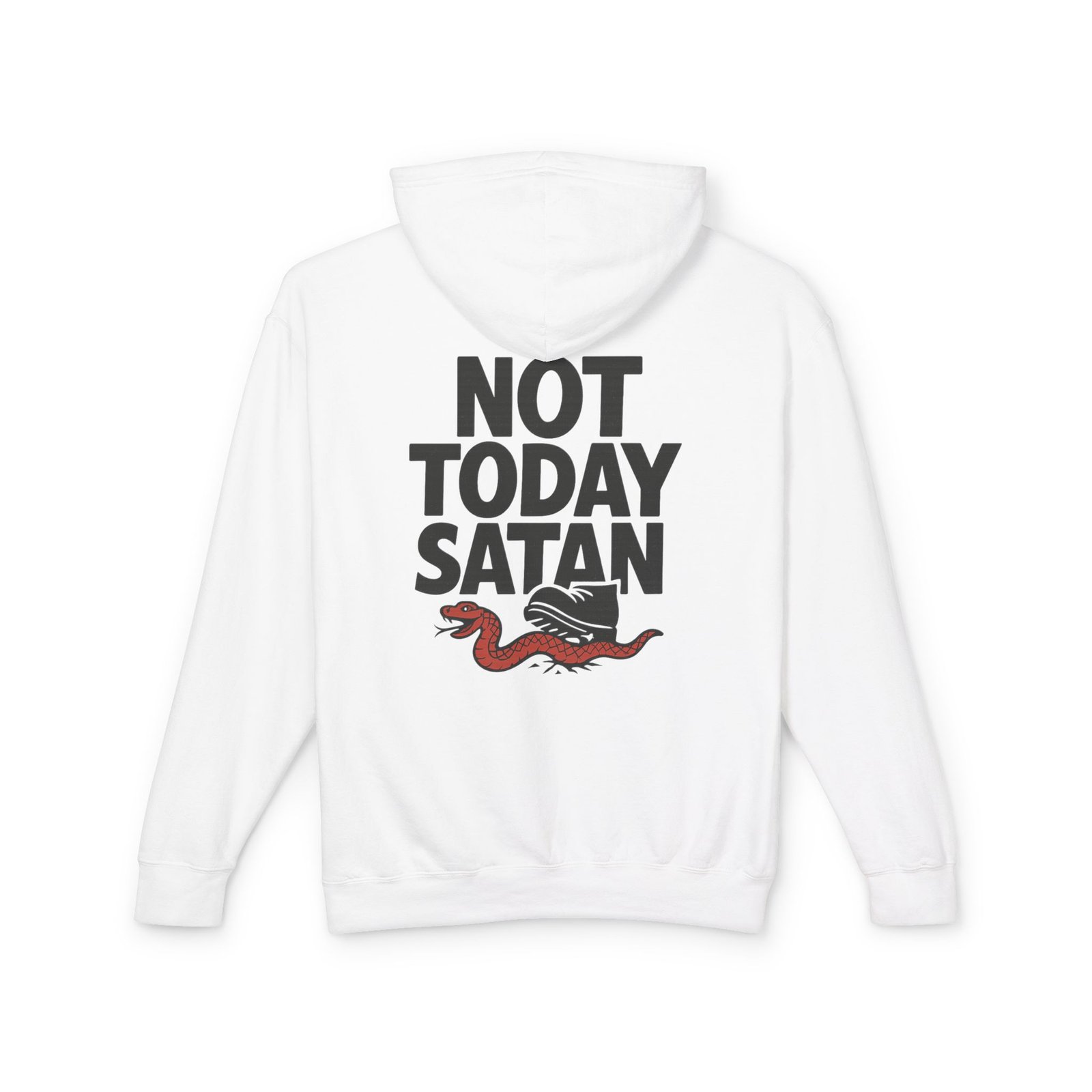 Not Today Satan Hoodie — Graphic Hooded Sweatshirt with Retro Snake Design - Image 2