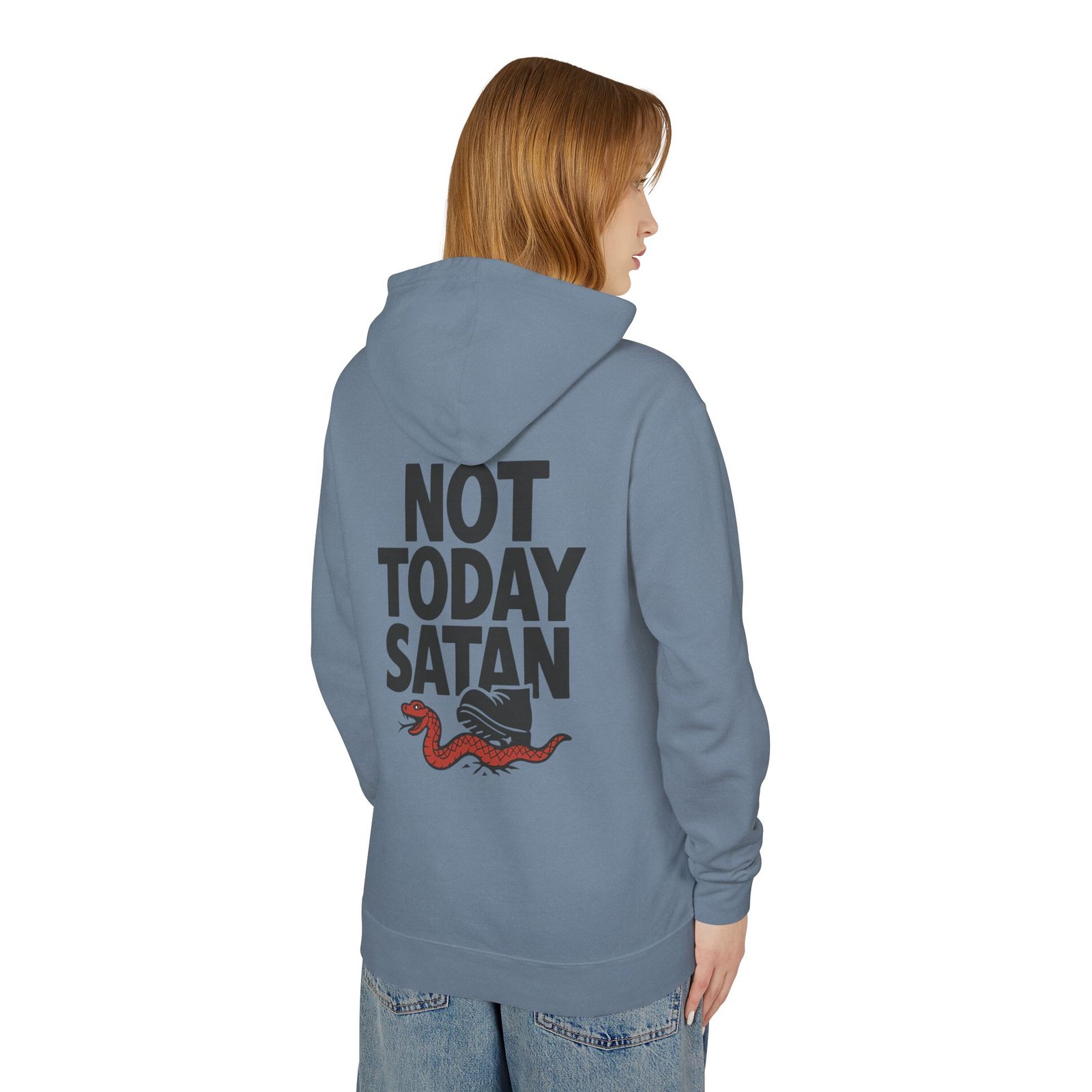Not Today Satan Hoodie — Graphic Hooded Sweatshirt with Retro Snake Design - Image 32